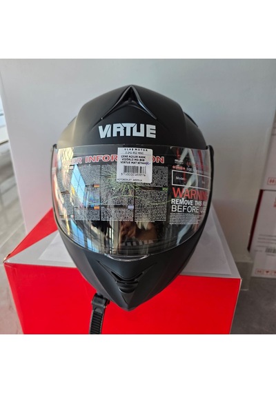 Çene Açılır Kask Vizörlü Md-808 Vırtue Mat Siyah Xl