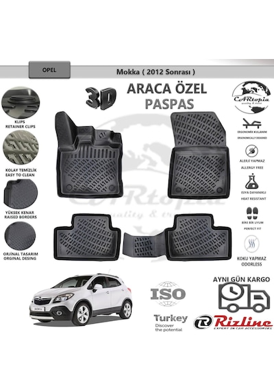 Opel Mokka / 2012 Sonrası / Siyah / Rizline Paspas