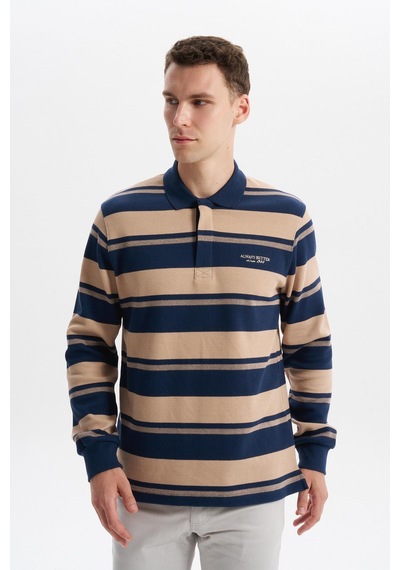 AR-MA Arma Erkek Ribanalı Regular Fit Çizgili Polo Yaka Sweatshirt %95 Pamuk %5 Elastane Ringel Pike K30554953002 İndigo-i1 AR-MA Arma Erkek Ribanalı Regular Fit Çizgili Polo Yaka Sweatshirt %95 Pamuk %5 Elastane Ringel Pike K30554953002 İndigo-i1