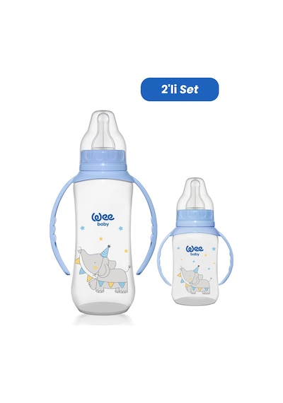 Wee Baby Klasik Kulplu Pp Biberon 150 Ml ve 270 Ml Biberon Seti - Mavi