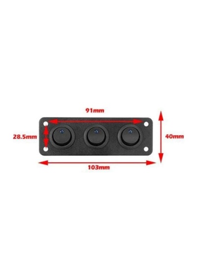 Shuıvan On-off Anahtarlı Switch Panel 3'lü Mavi Işık-1038