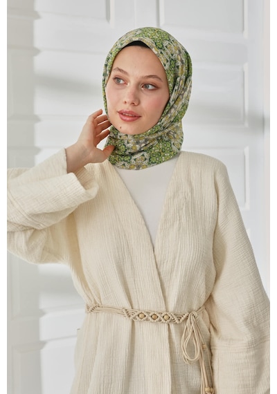 Silk Home Soft Eşarp 73093-13 Sarı, Yeşil, Fıstık Yeşili, Ekru