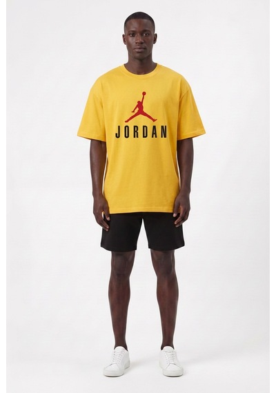 Lixa Günlük Spor Tişört Alt Jordan Sarı Oversize 142459 SİYAH