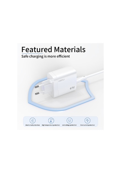 HEPU HP-C32 67W USB-C GaN Güç Adaptörü –Type-C Kablo Dahildir