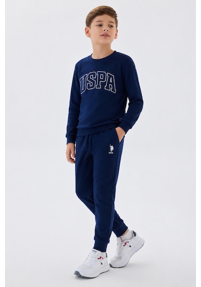 U.s. Polo Assn. Erkek Çocuk Bisiklet Yaka Pigment Baskılı Kışlık Regular Fit Lacivert Eşofman Takımı Us2135-c-v5 Us2135-c-v5