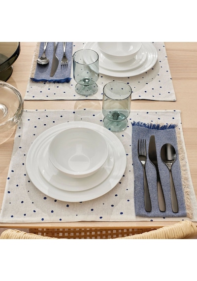 Ikea Favorısera Temperli Opal Cam 4 Kişilik 12 Parça Yemek Takımı 15-25 Cm Beyaz Yuvarlak