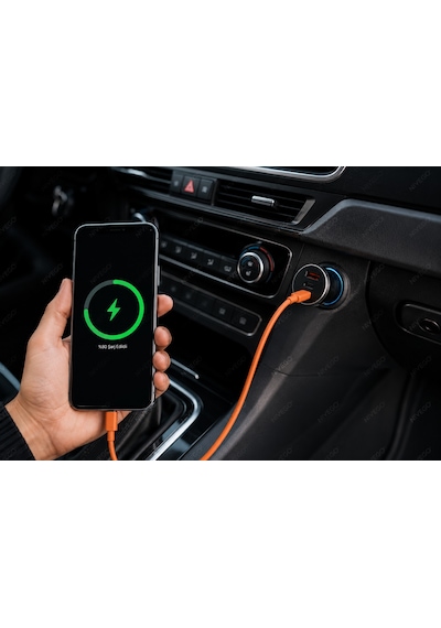 Nivego 51w Pd 6a Araç İçi Hızlı Şarj Cihazı Usb-c + Usb-a Çift Çıkışlı Type-c Ve İphone Uyumlu Oto Çakmaklık Şarj Adaptörü