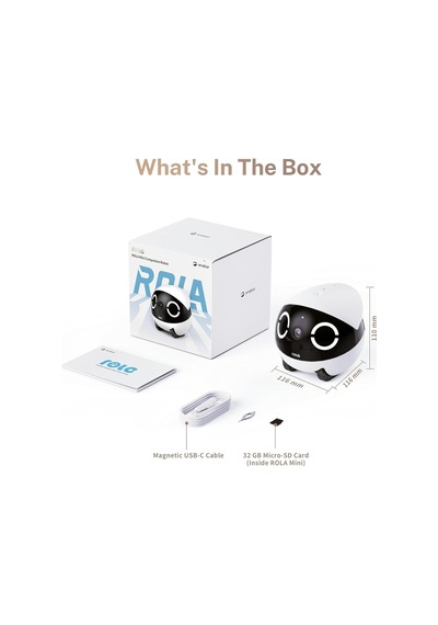 Enabot Ebo Rola Mini 2k Pet Kamera Robot, Mobil Ve Şarj Edilebilir, 2 Yönlü Sesli Görüşme, Hareket Algılama Kamera Sistemi