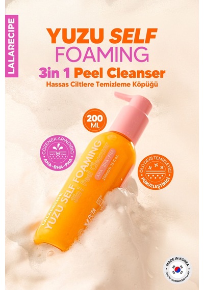 Lalarecipe Aydınlatıcı ve Pürüzsüzleştirici Köpüren Temizleyici LalaRecipe Yuzu Self Foaming 200 ml