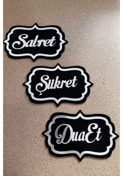 Sabret Şükret Dua Et 3lü Set Duvar Dekoru