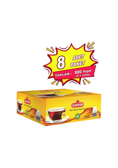 Altın Süzen Poşet Çay 100 Adet 200 Gr Sekizli Paket