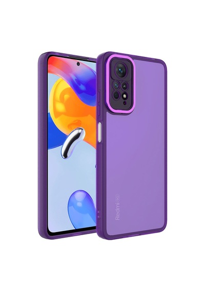 Xiaomi Redmi Note 11 Pro 5g Kılıf Kamera Korumalı Transparan Zore Post Kapak Derin Mor