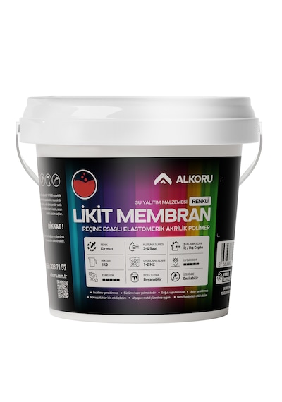 Alkoru 1 Kg Kırmızı Likit Membran Renkli Reçine Esaslı