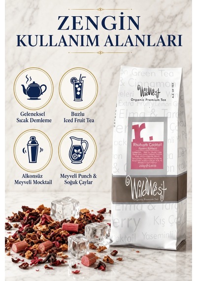 Wildwest Rhubarb Cocktail Meyve Çayı Gurme Dökme Meyve Harmanı 200 G