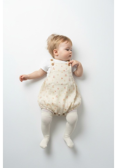 Tiffany Baby & Kids Müslin Rose Dream Tasarımlı Salopet ekru