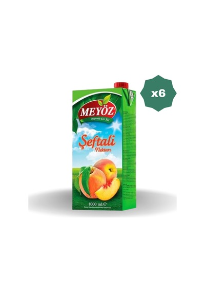 Meyöz Şeftali Meyve Nektarı 1 Lt - 6 Adet