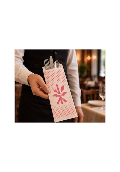Lwc Çatal Kaşık Bıçak Kılıfı 100 Adet Hijyenik Tek Kullanımlık Servis Kılıfı Gıda Temasına Uygun Restoran Kafe Catering