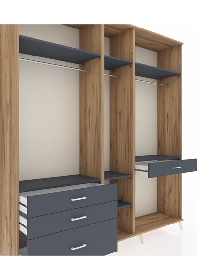 Hyperion Dolap 7 Raflı 4 Çekmeceli 3 Askılı 220x44x243 Çam-antrasit/antrasit Çok Renkli Hyperion Dolap 7 Raflı 4 Çekmeceli 3 Askılı 220x44x243 Çam-antrasit/antrasit Çok Renkli