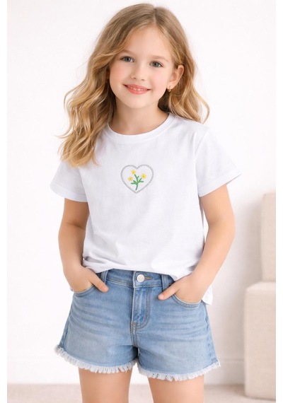 Yale Kids 3-8 Yaş Kız Çocuk Tişört Beyaz