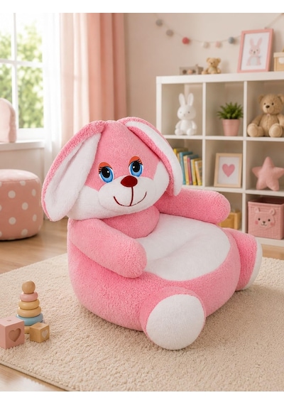 Özgüner Oyuncak Pelüş Oturma Koltuğu,çocuk Koltuğu,bebek Oturağı,puf,pelüş Puf,bebek Pufu Tavşan Çok Renkli