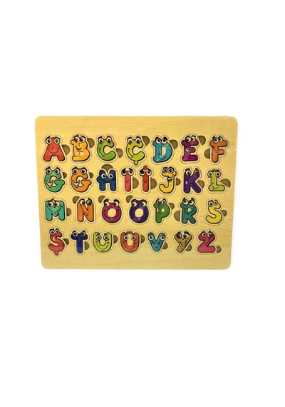 Ahşap Türkçe Harfler Puzzle-29 Harfli Bultak Puzzle Türkçe Alfabe
