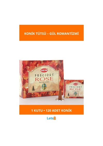 Precious Rose Aromalı Konik Tütsü 12 Paket 120 Adet