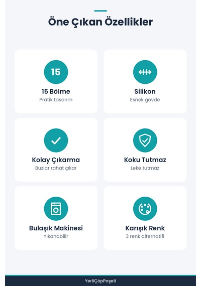 Renkli Buz Kalıbı - 15 Bölmeli - Silikon Çok Renkli
