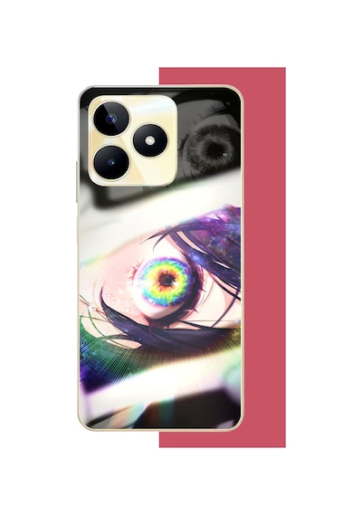 Realme C53 Uyumlu Anime Göz Baskılı Silikon Kılıf Renkli