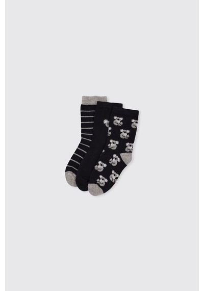 Panço Erkek Çocuk Gri-melanj Soket Çorap 2622bk11004