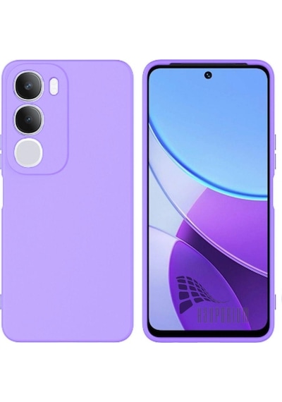Vivo Y19S Uyumlu Silikon Kılıf - Kamera Korumalı Esnek Pastel Renk Kapak - Lila