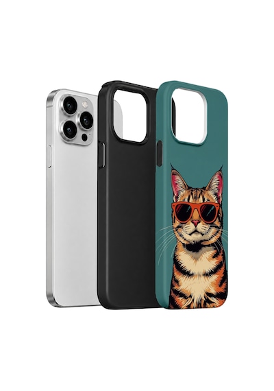 Velvoria Valestra Gözlüklü Cool Kedi Apple iPhone Uyumlu 12 Pro Darbe Korumalı Kılıf Valestra Select - Gözlüklü Cool Kedi