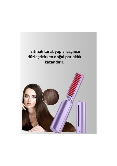 Kablosuz Usb Şarjlı Saç Düzleştirici Tarak Seyahat Boy Renk Kablosuz Usb Şarjlı Saç Düzleştirici Tarak Seyahat Boy Renk