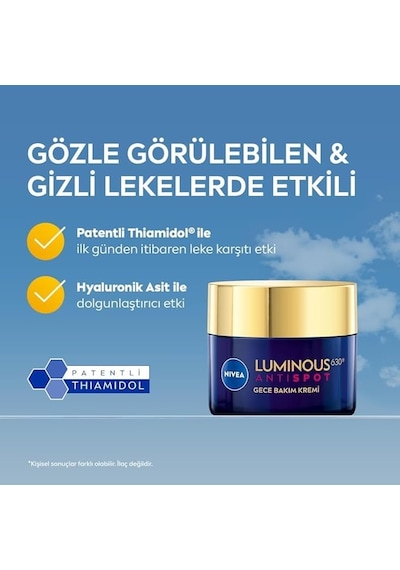 Nıvea Luminous630 Leke Karşıtı Gece Bakım Kremi 50ml