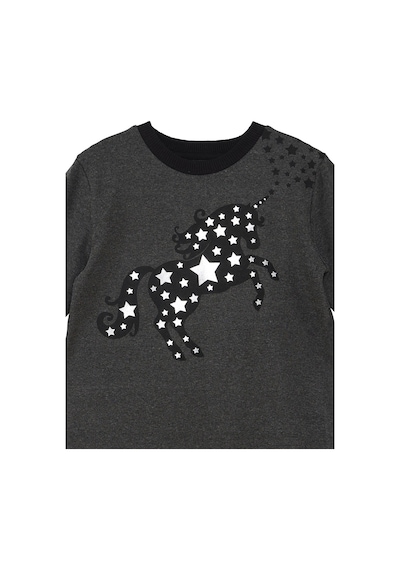 Denokids Mshb&g Yıldızlı Unicorn Antrasit Kız Çocuk Elbise Çok Renkli