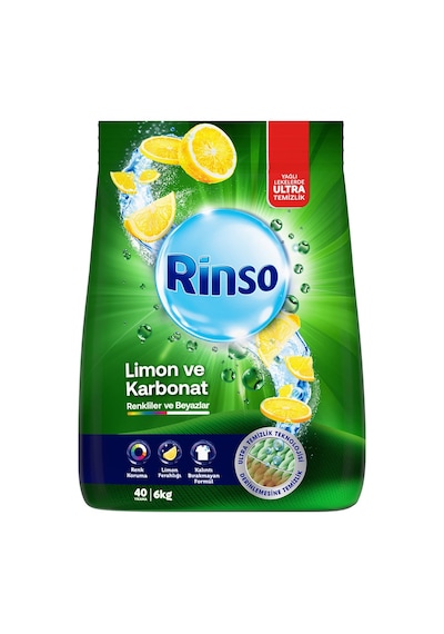 Rinso Toz Çamaşır Deterjanı Limon Ve Karbonat Renkliler Ve Beyazlar İçin Derinlemesine Temizlik 6 Kg 2 Adet Diğer