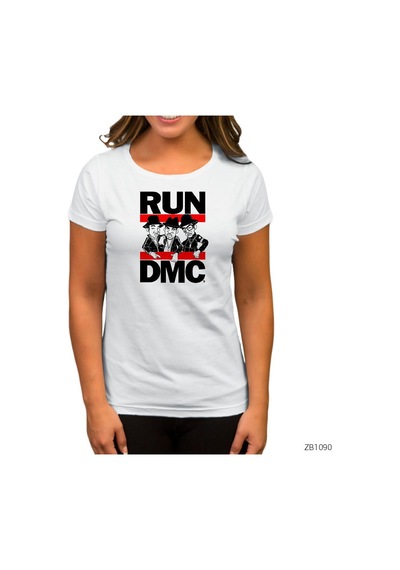 Run Dmc Group Beyaz Kadın Tişört