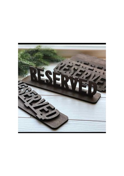 Masa Reserve Yazısı Ahşap Kesim