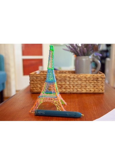 Sarı Renk 3d Kalem + 10 Renk Toplam 100 Metre Pla Filament + Şablon