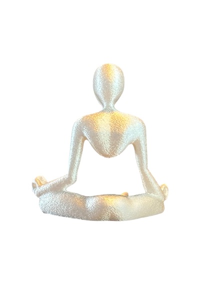 Sedef Beyazı Yoga Temalı Kartvizitlik Işıltılı Beyaz