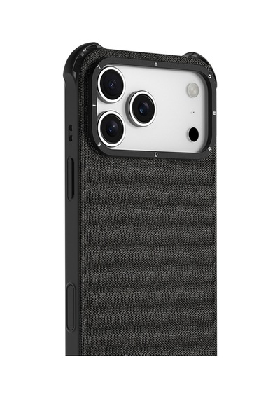 Apple Uyumlu iPhone 17 Pro Kılıf M-safe Şarj Özellikli Youngkit Canvas Serisi Kapak Siyah Siyah