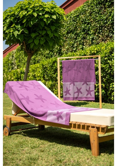 Menderes Home Cotton Collection Bukle Plaj Havlusu Yıldız Mor