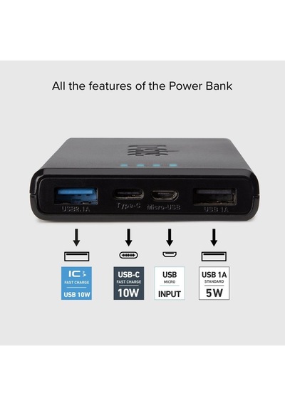 SBS Powerbank TTBB10000FASTK 10.000 mAh 2 Usb 2.1 A Taşınabilir Şarj Cihazı Siyah