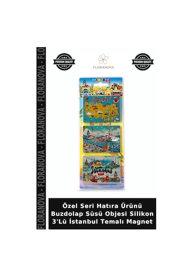 Özel Seri Hatıra Ürünü Buzdolap Süsü Objesi Silikon 3'lü İstanbul Temalı Magnet