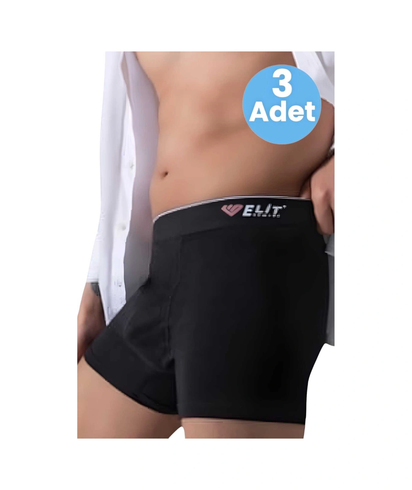 Tezzgelsin Erkek 6'lı Likralı Pamuklu Boxer Siyah - Lacivert