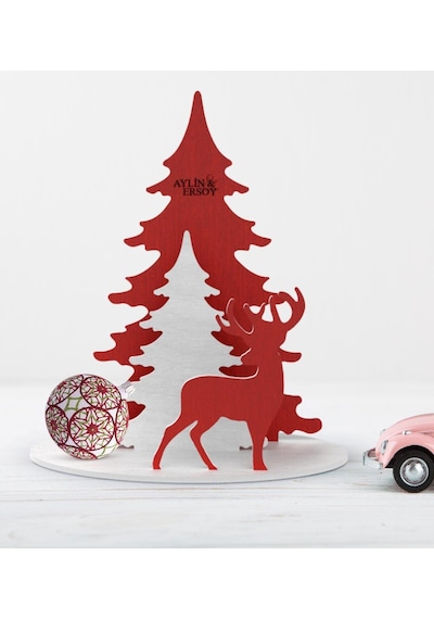Kişiye Özel İsimli 3D Ahşap Yılbaşı Ağacı Model 1D