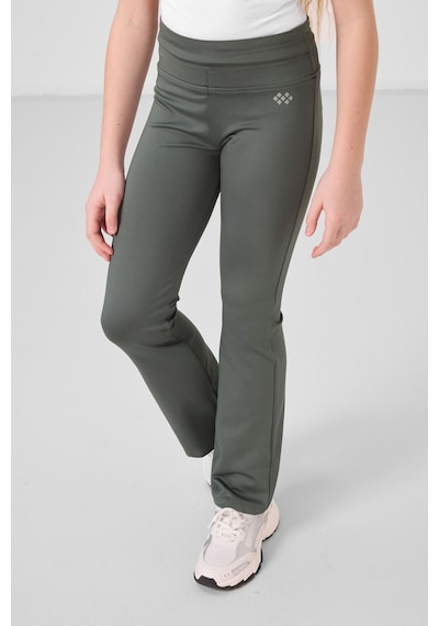 Tommylife Haki Esnek Standart Fit Basic Performans İspanyol Paça Kız Çocuk Tayt - 75193 Haki