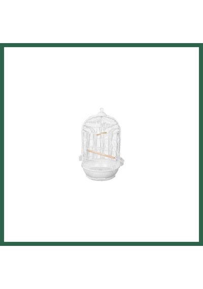Eurogold Yuvarlak Salon Kuş Kafesi Kafesi Beyaz 42x77 Cm Bzs01