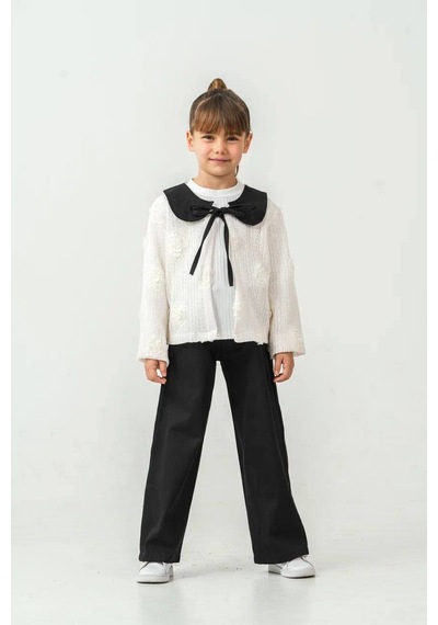 Miss Melinda Kids Gül Dantelli Pantolonlu 3 Lü Kız Takım 5-8 Yaş -355750 - Beyaz Beyaz