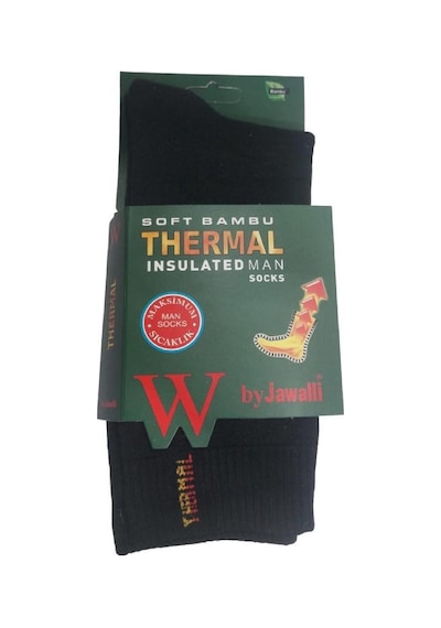 By Jawalli THERMAL BAMBU ERKEK SOKET ÇORAP-SİYAH Siyah
