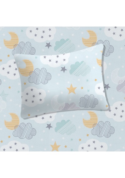 %100 Pamuklu Bebek Lastikli Çarşaf 70x130+20 Bebek Yastık Kılıfı 35x45 Su Yeşili